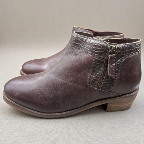 Softwalk Women's Rubi Ankle Boots - Dark Brown Croco - Size 11 M - Picture 1 of 6